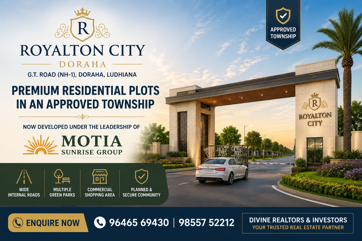 Royalton City Doraha - Premium Residential Plots on G.T. Road, NH-1, Ludhiana